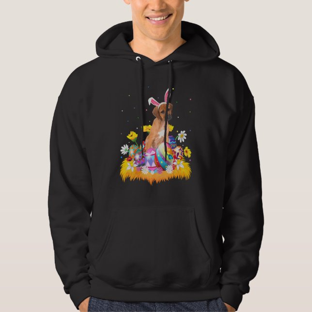 Funny Oaster Egg Rhodesian Ridgeback Dog Osterzeit Hoodie (Vorderseite)