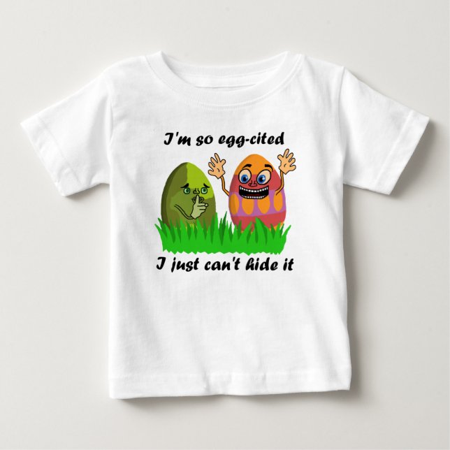 Funny Oaster Eggs Eggcited Niedlich Kids Joke Baby T-shirt (Vorderseite)