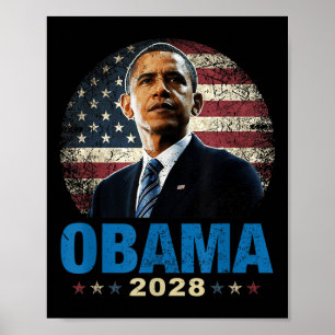 Funny Obama 2028 Flag Poster