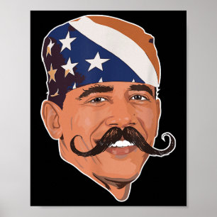 Funny Obama Mustache American Poster