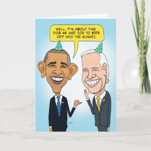 Funny Obama und Biden Farewell Birthday Card Karte