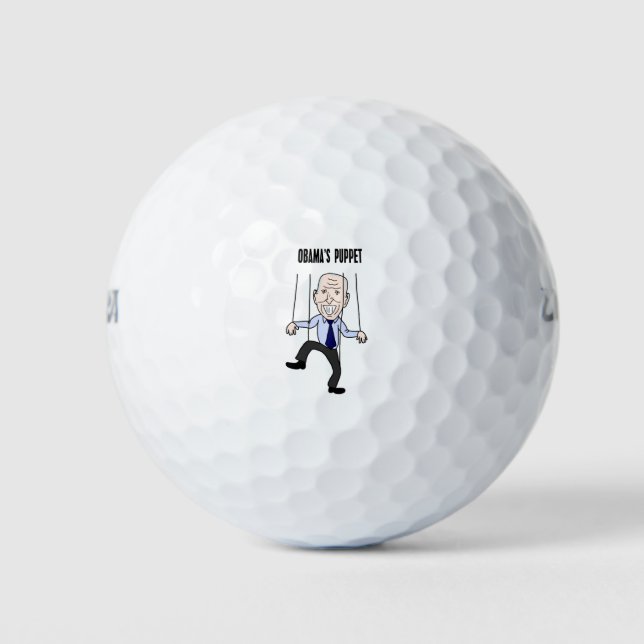 Funny Obamas Puppet-Cartoon Golfball (Vorderseite)