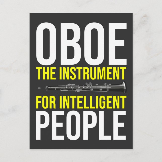 Funny Oboe Player Intelligent Musician Spaß Postkarte (Vorderseite)