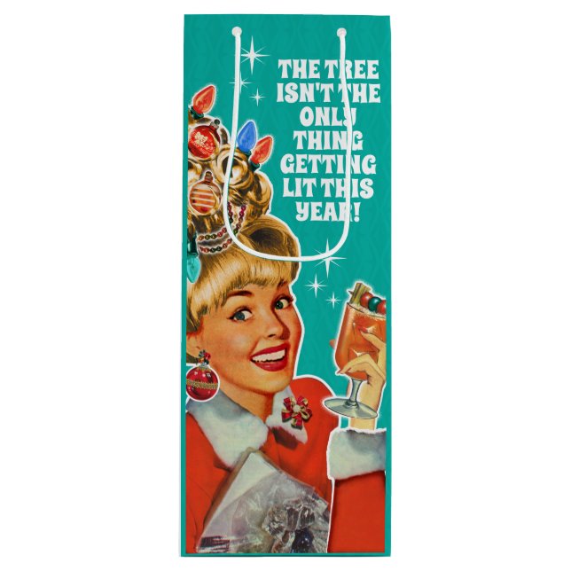 Funny Obtenez Lit Fille Noël Sac cadeau de Noël -  (Devant)