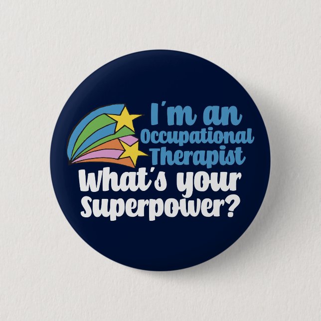 Funny Occupational Therapy Superhero OT Button (Vorderseite)