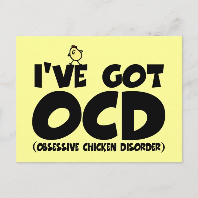 Funny OCD Huhn Postkarte (Vorderseite)