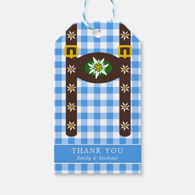 Funny Octoberfest Lederhosen Suspenders Geschenkanhänger (Vorderseite)