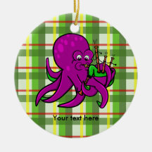 Funny Octopus Bagpipe Illustration