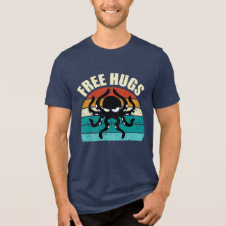 Funny Octopus Free Hugs Cephalopod Spaß Tri-Blend Shirt