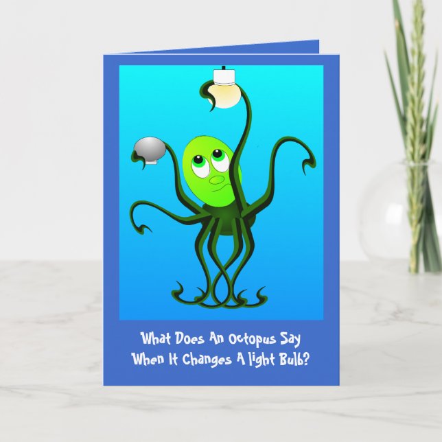 Funny Octopus Geburtstag Karte (Vorderseite)