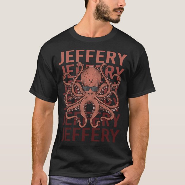 Funny Octopus - Jeffery Name T-Shirt (Vorderseite)