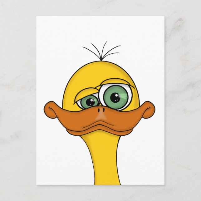 Funny Odd Duck Cartoon Postkarte (Vorderseite)