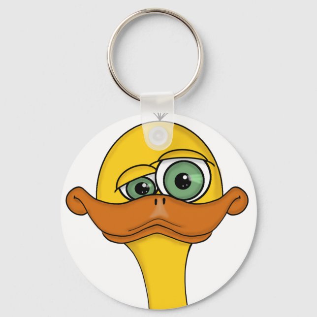 Funny Odd Duck Cartoon Schlüsselanhänger (Vorderseite)