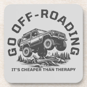 Funny Off-Roading Zitat billiger als Therapie Getränkeuntersetzer