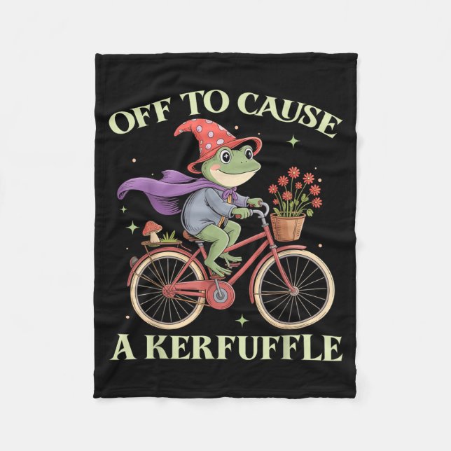 Funny Off To Cause A Kerfuffle Whimsical Wizard Fr Fleecedecke (Vorderseite)