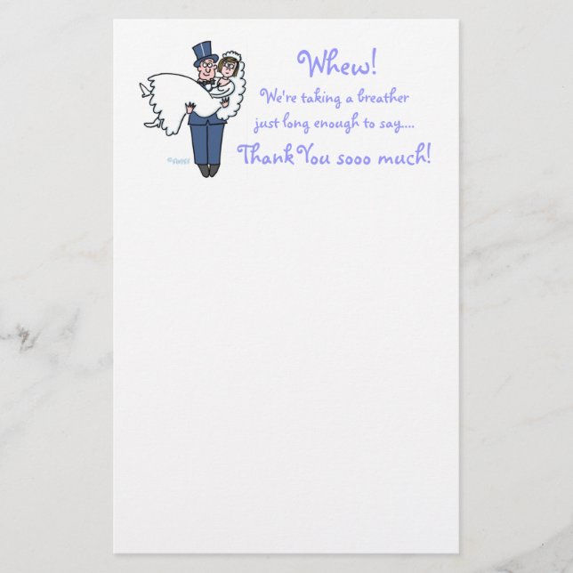 Funny Offbeat Wedding Newlyweds Danke Stationery Briefpapier (Vorderseite)