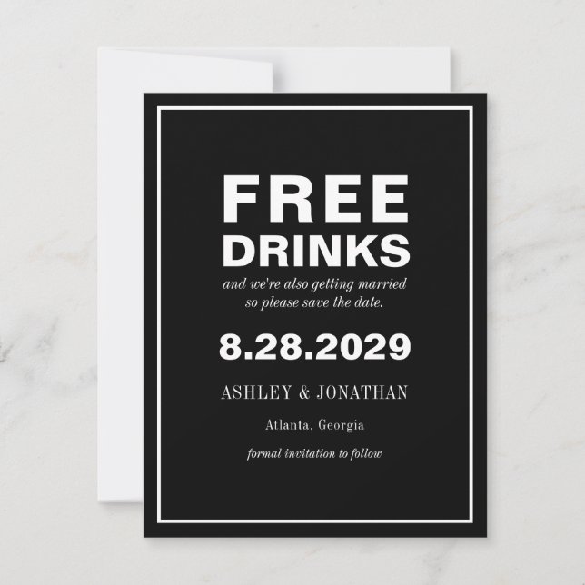 Funny Offbeat Wedding Save the Date mit Foto (Vorderseite)