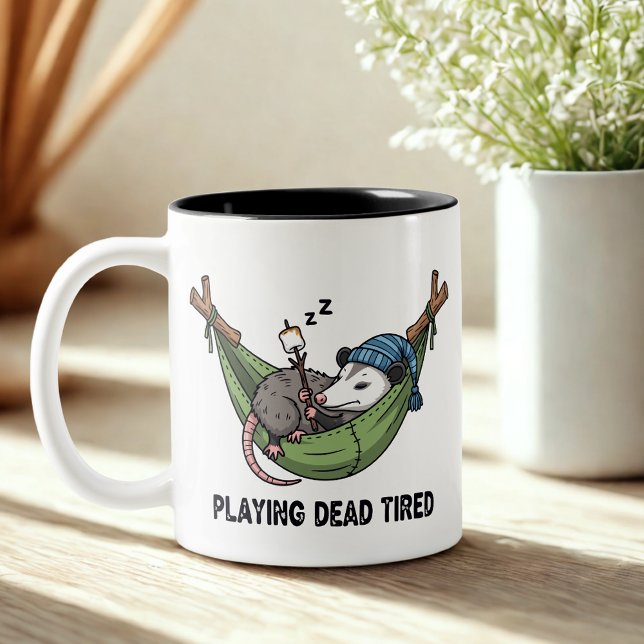 funny office humour oppossum  zweifarbige tasse (Von Creator hochgeladen)