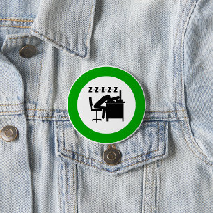 Funny Office Worker-Schlafen am Schreibtisch Button