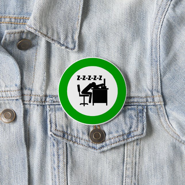 Funny Office Worker-Schlafen am Schreibtisch Button (Von Creator hochgeladen)