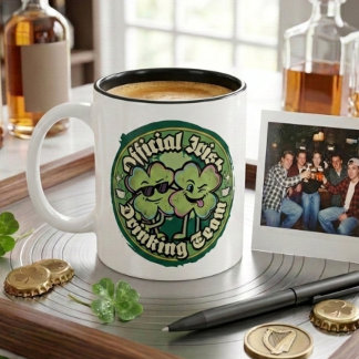 Funny Official Irish Drinking Team Retro 90s Zweifarbige Tasse