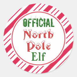 Funny Offiziell North Pole Elf Weihnachtskleber Runder Aufkleber