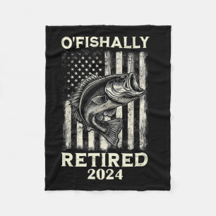 Funny O'fishalle Retirement Fishing Fisher Fleecedecke