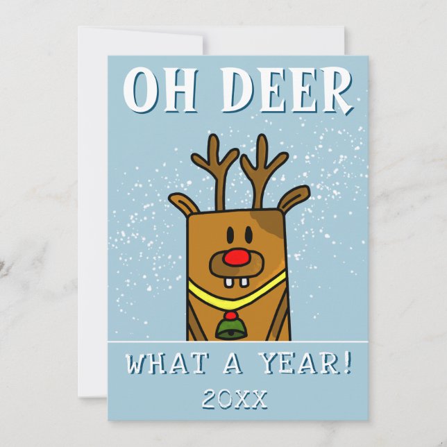 Funny Oh Deer Quelle année Dessin de cerfs Vacance (Devant)