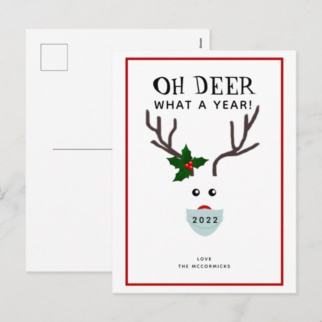 Funny Oh Deer What A Year 2021 Weihnachten (Vorne/Hinten)