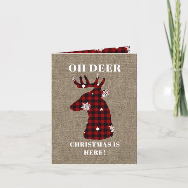 Funny Oh Deh Buffalo Kariert Burlap Weihnachten (Vorderseite)