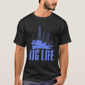 Funny Oil Rig Art Men Vater Oil Field Roughneck Ri T-Shirt