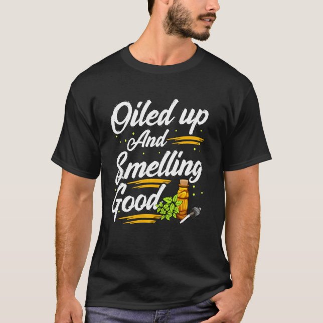 Funny Oiled up and Riech gut Niedlich Essential O T-Shirt (Vorderseite)