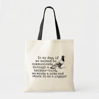 Funny Old Age Twitter Bird Taube Tragetasche