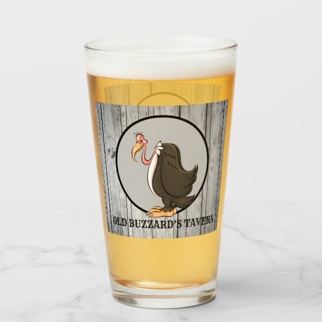 Funny Old Buzzard's Tavern Bierglas Glas (Vorne (Gefüllt))
