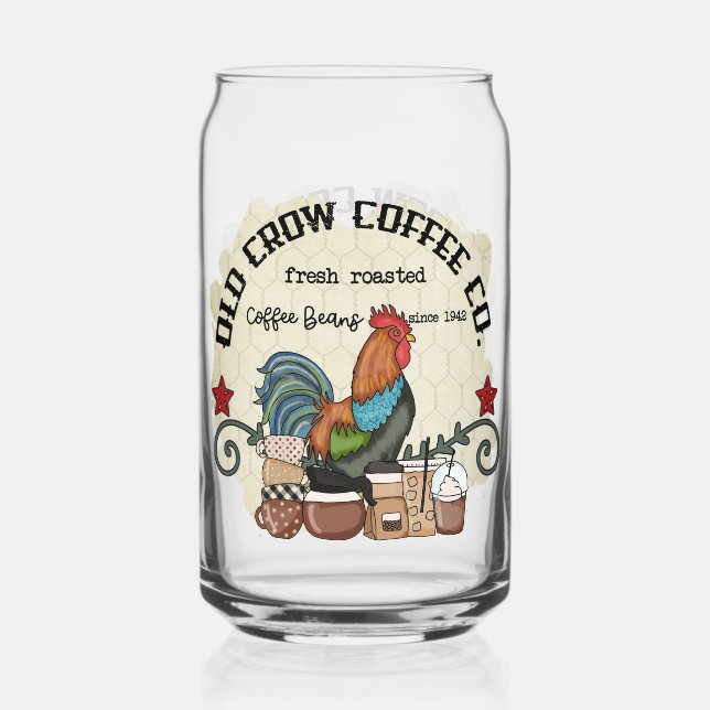 Funny Old Crow Kaffeefirma Bauernhof Dosenglas (Vorderseite)