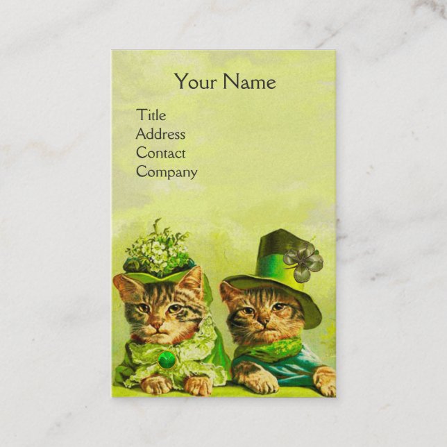 FUNNY OLD FASHION ST.PATRICK'S CATS, HERZMONOGRAM VISITENKARTE (Vorderseite)