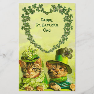 FUNNY OLD FASHION ST PATRICK'S DACATCATS, KLEEBLAT BRIEFPAPIER