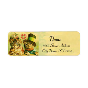 FUNNY OLD FASHION VALENTINE'S DAY CATCATS WITH HEA