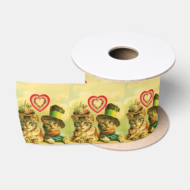 FUNNY OLD FASHION VALENTINE'S DAY CATCATS WITH HEA SATINBAND (Spule)