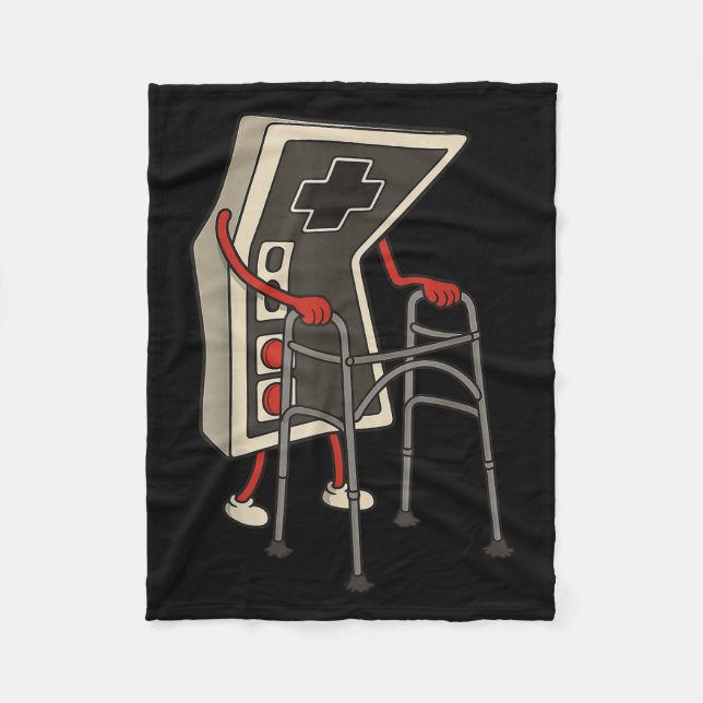 Funny Old Gamer Gaming Retro 80er 90s Videospiel O Fleecedecke (Vorderseite)