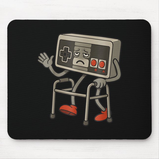 Funny Old Gamer Gaming Retro 80s 90s Retro Video G Mousepad (Vorne)