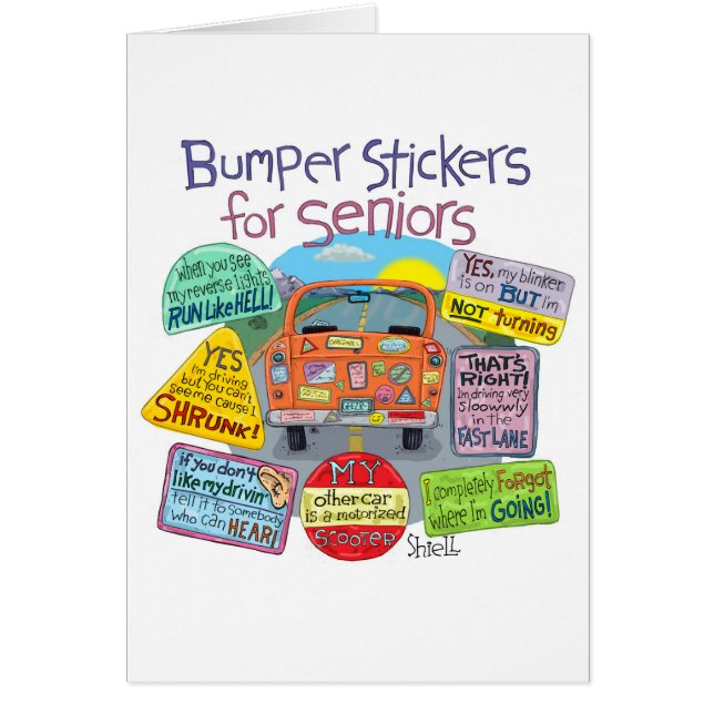 Funny Old Geezer Birthday Card - Autoaufkleber (Vorne)
