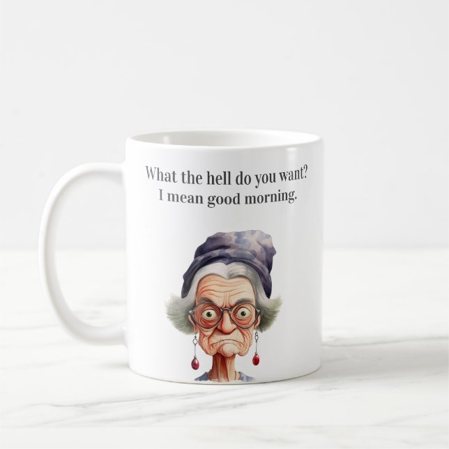 Funny Old Gemein Woman Kaffeetasse (Links)