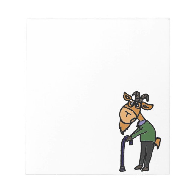 Funny Old Goat Original Cartoon Notizblock (Vorderseite)
