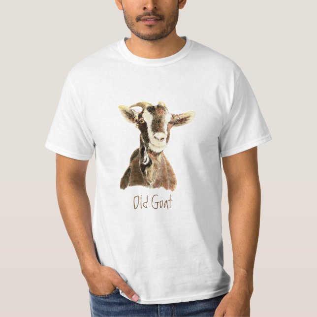 Funny Old Goat, Spaß "Over Hill" Fun Zitat T-Shirt (Vorderseite)