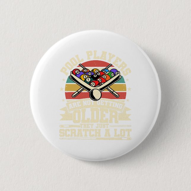 Funny Old Men Frauen 8 Ball Billard Billard Player Button (Vorderseite)