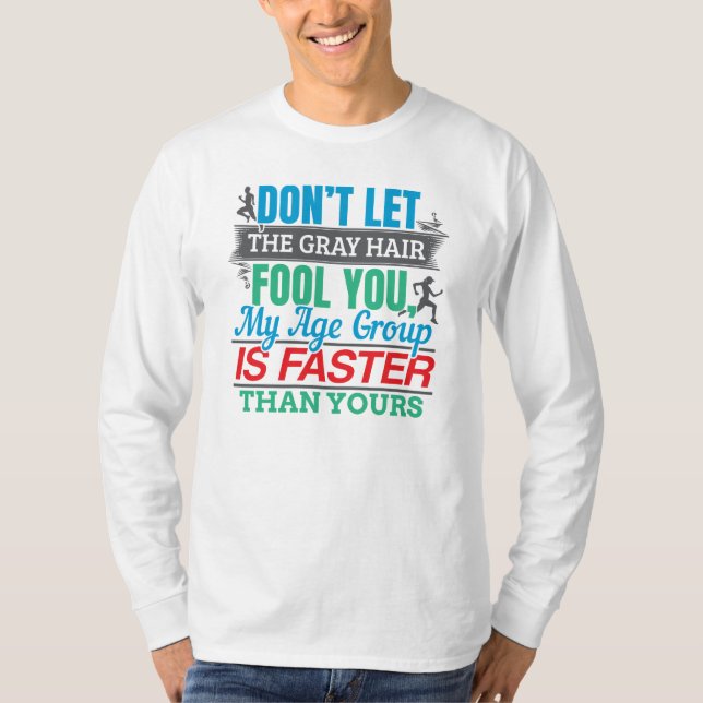 Funny Old Runner - schneller Altersgruppe Lauf T-Shirt (Vorderseite)