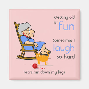 Funny Old Woman Age Birthday Joke Magnet