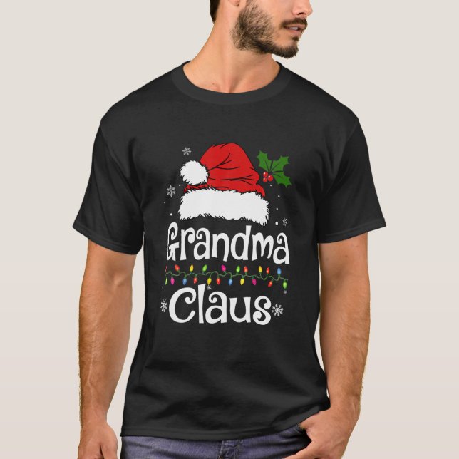 Funny Oma Claus Christmas Pajamas Santa T-Shirt (Vorderseite)