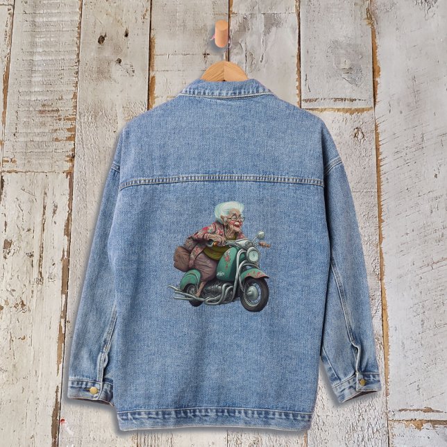 Funny Oma für Motorräder Jeansjacke (Von Creator hochgeladen)